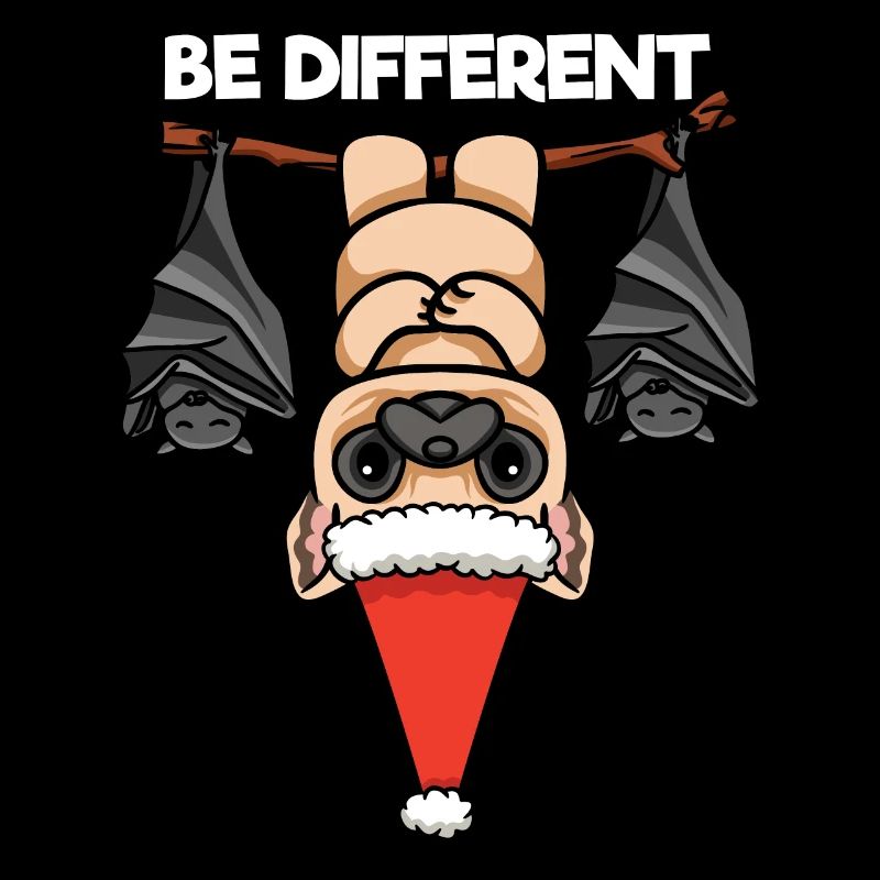 Be Different Mops Fledermaus Weihnachtsmann