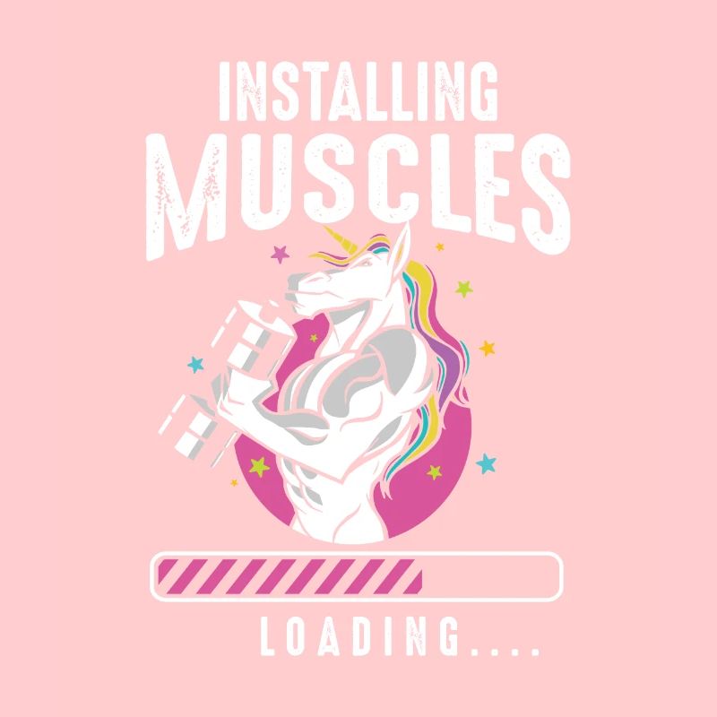 Installing Muscles Loading Workout Gym Unicorn