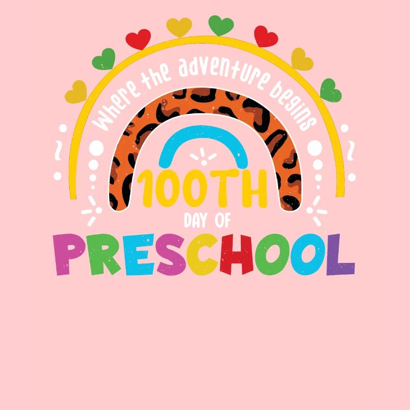 Mignon Léopard Arc-en-ciel Préscolaire 100 jours d’école