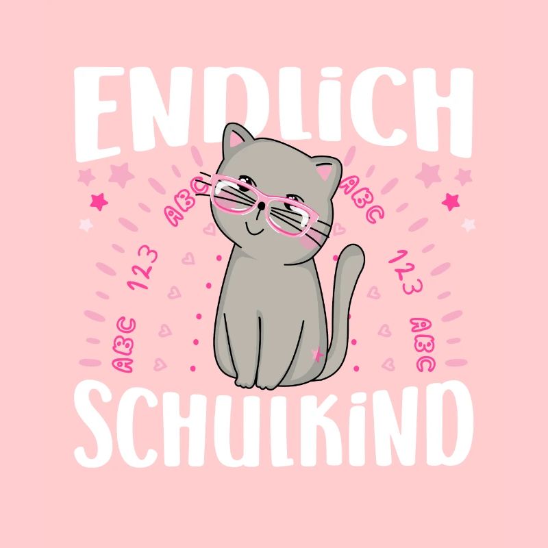 Einschulung Mädchen Katze Endlich Schulkind