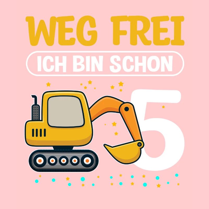 Weg frei - Ich bin schon 5 - Bagger Geburtstagskin
