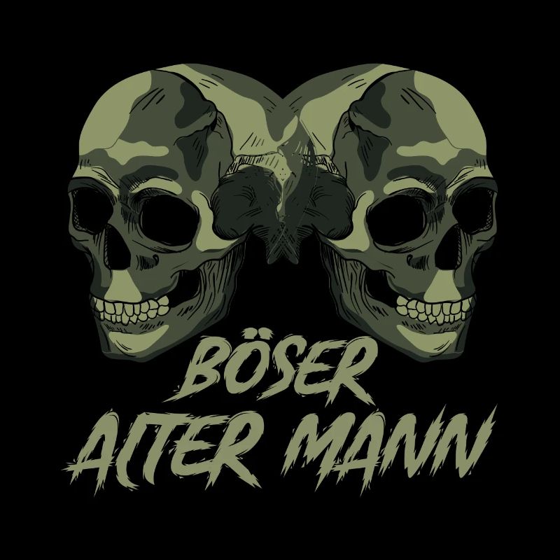 Totenkopf Böser Alter Mann Spruch Camouflage
