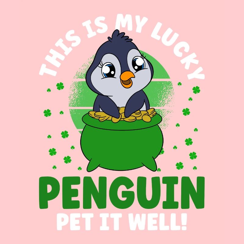 Manchot mignon Trèfle Saint-Patrick Pingouin