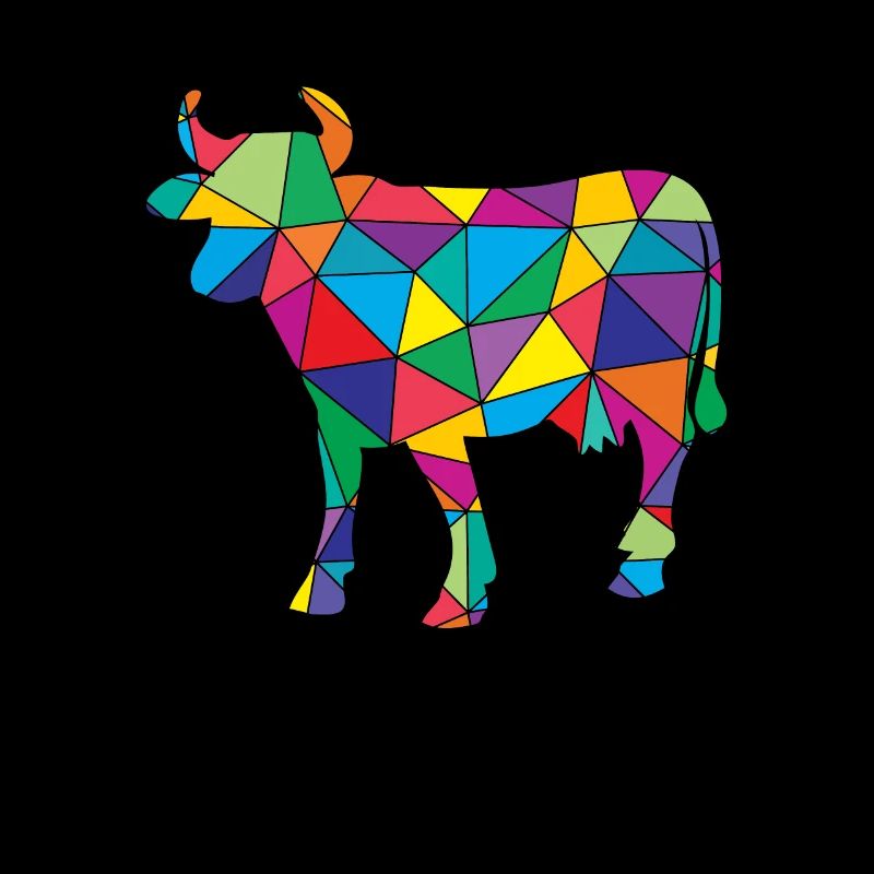 Vache à faible poly géométrie Polygone Vache
