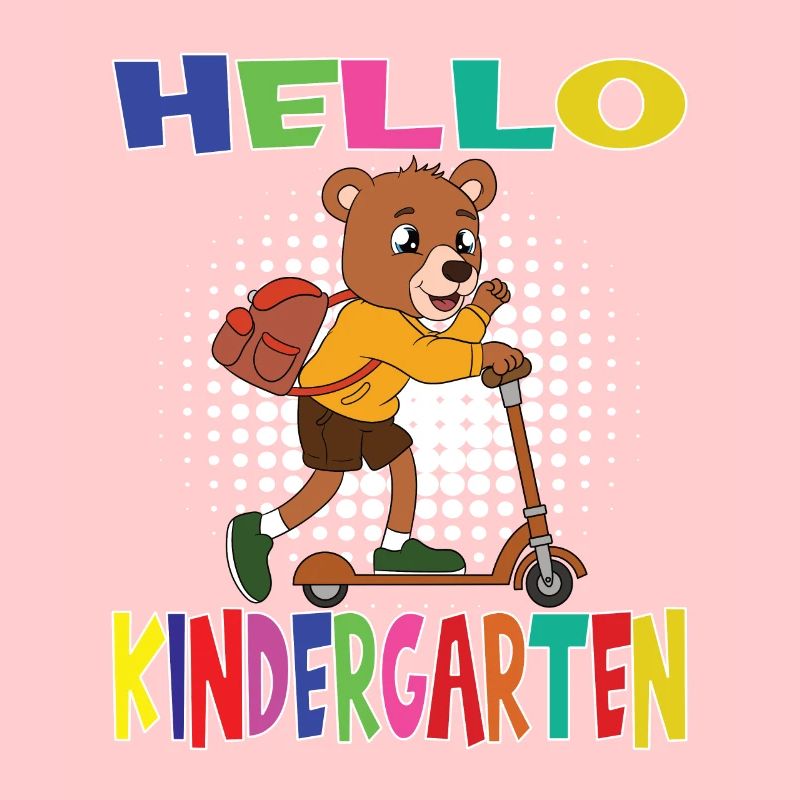 Hello Kindergarten Bear With Scooter