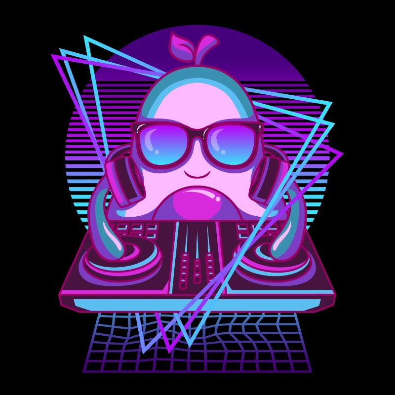 Vaporwave Avocado DJ Desk Avocado