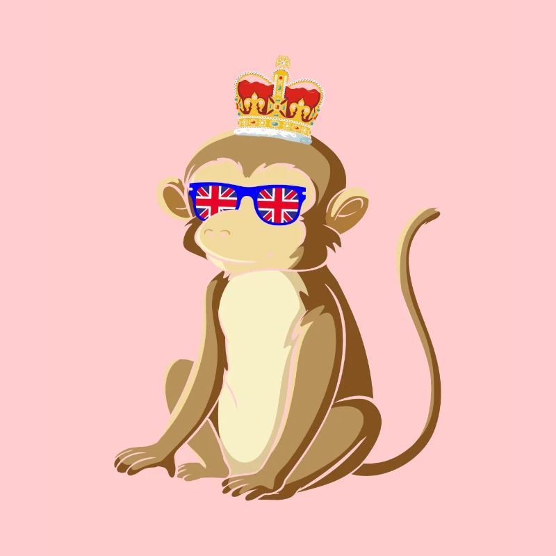 Monkey Queen Elizabeth II British Crown