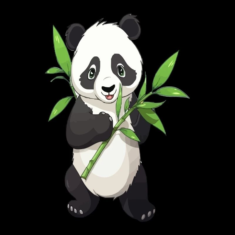Panda with bamboo