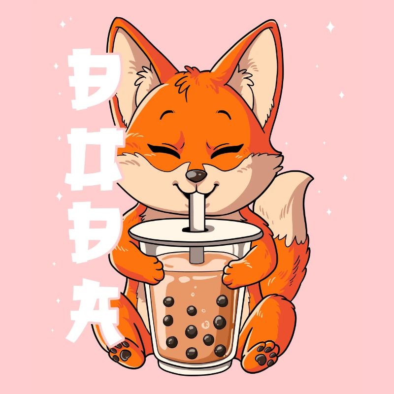 Boba Tea Fox Bubble Tea