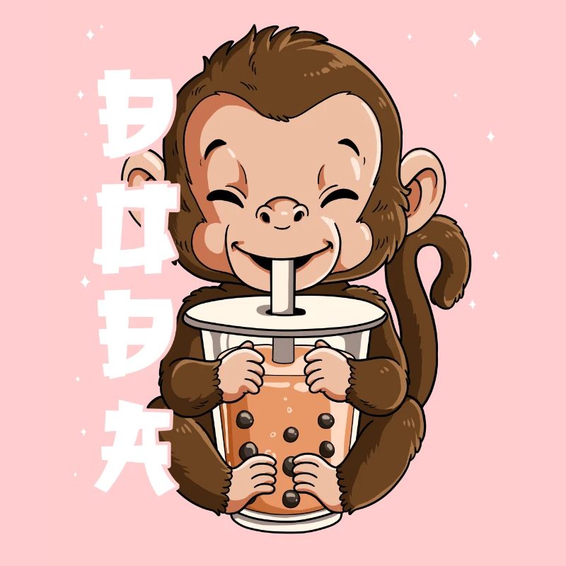 Boba Tea Monkey Bubble Tea