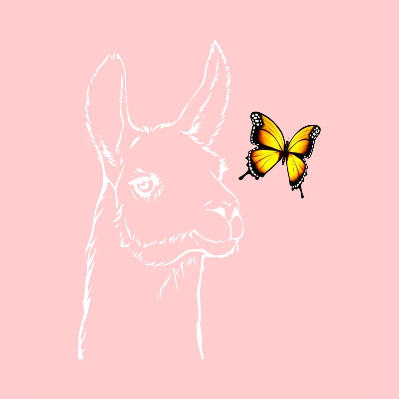 Llama with butterfly