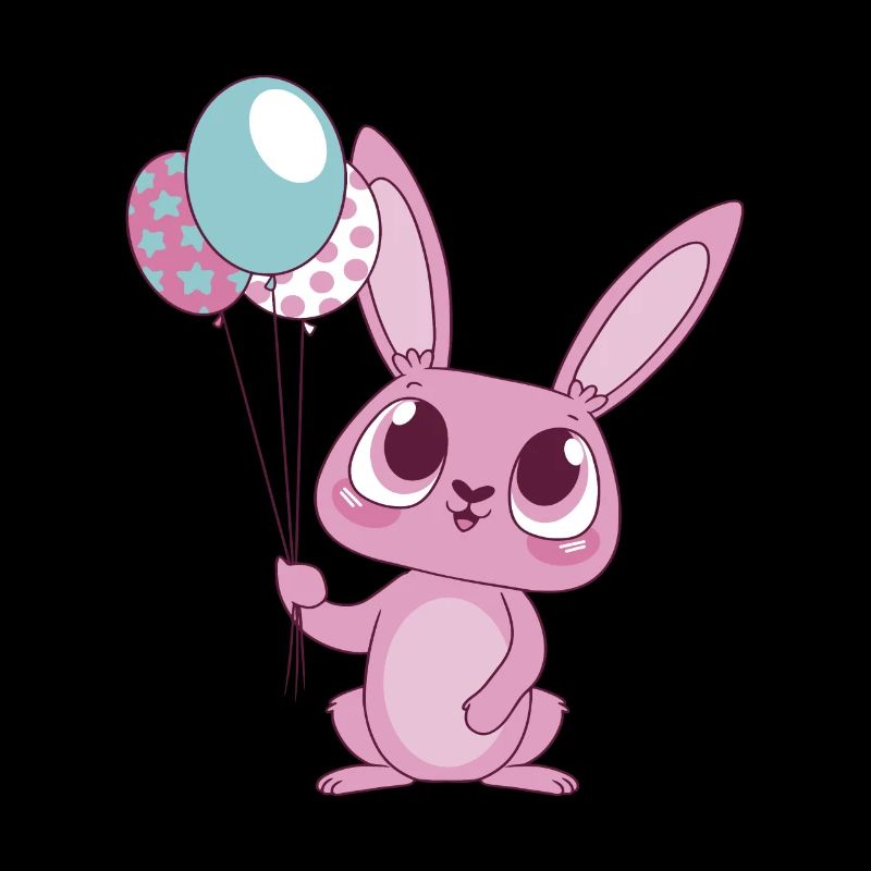 Illustration de lapin mignon avec des ballons