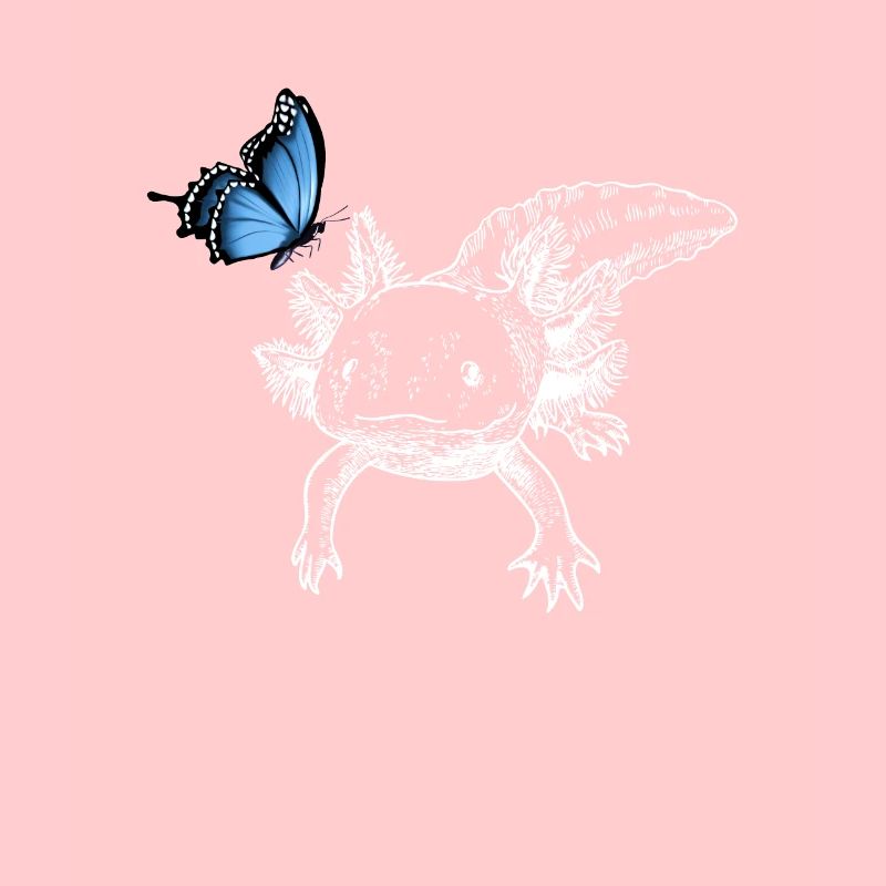 Axolotl avec papillon