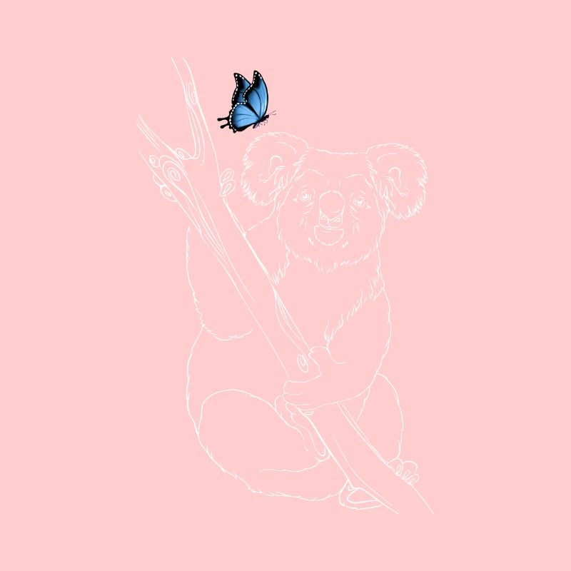 Koala mit Schmetterling