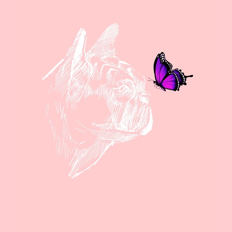 Mops mit Schmetterling