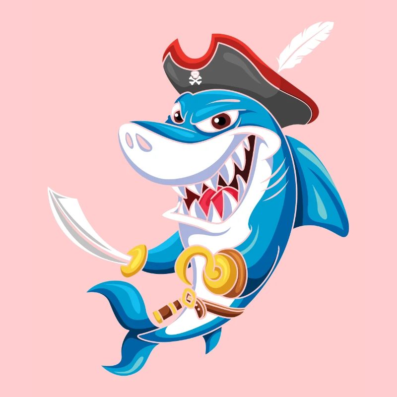 Cool Shark Pirate Decor Lazy Halloween