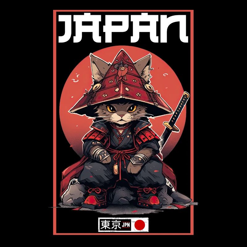 Asia Cat Japanese Samurai Samurai