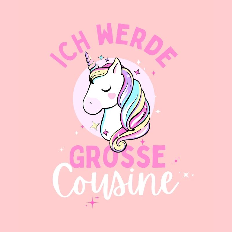 Ich werde Große Cousine 2024 Loading Einhorn Herz