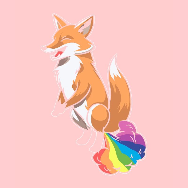 Fuchs Witzig Regenbogenfurz