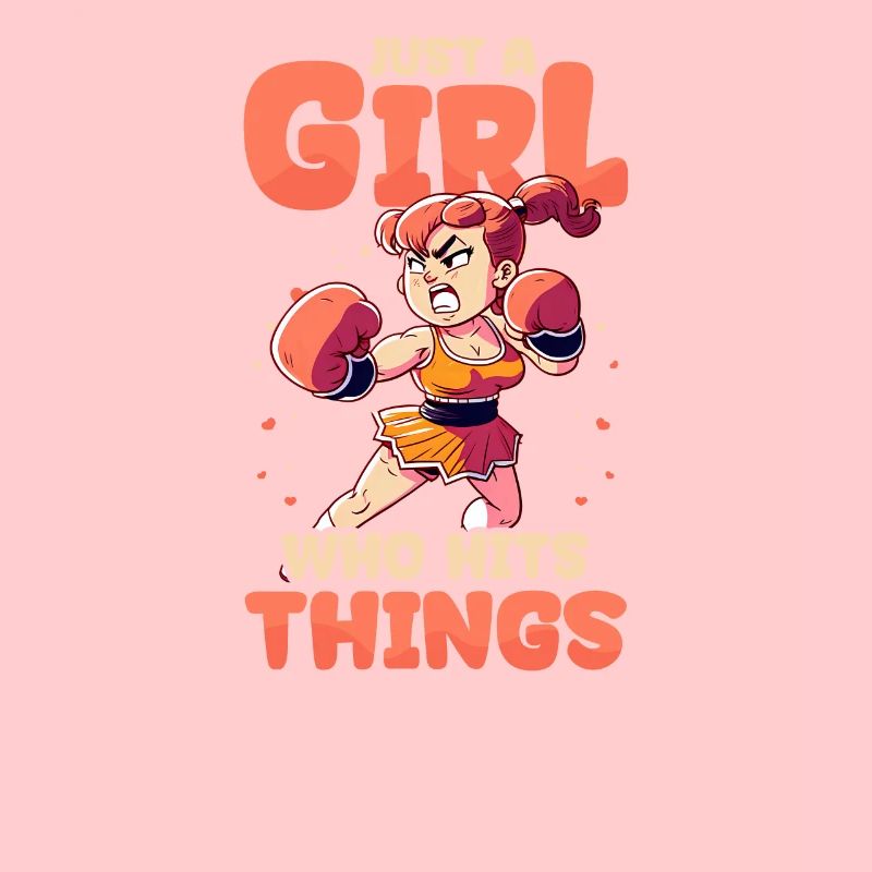 Boxendes Mädchen hat Dinge getroffen