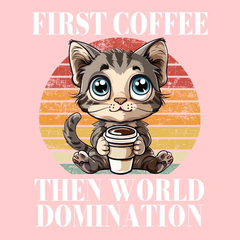 First Coffee Then World Domination Cat Kitty