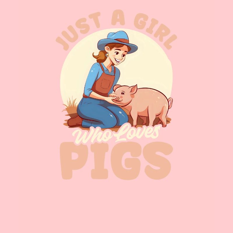 Fille de fermier de porc aime les cochons