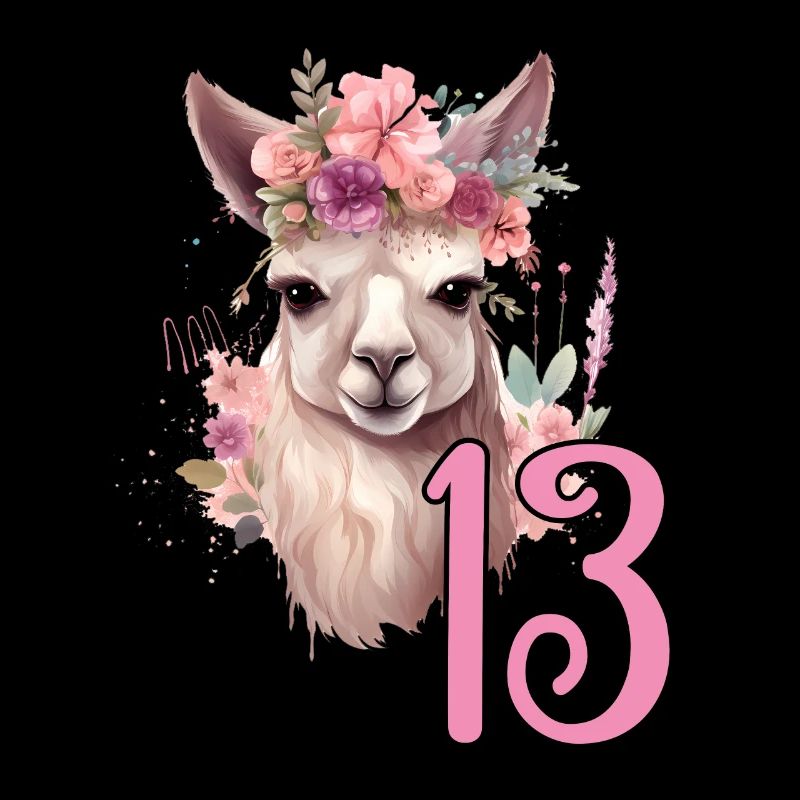 Geburtstag 13 Mädchen Alpaka LLama Lama Dreizehn 1