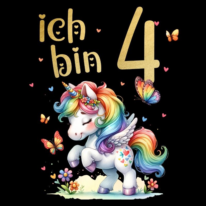 Geburtstag 4 Einhorn Vierter Geburtstag Mädchen 4