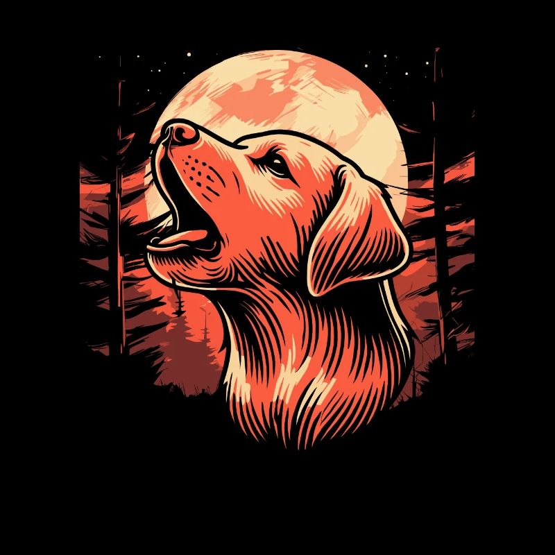 Labrador Moon Howling