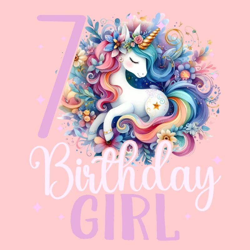 Geburtstag 7 Einhorn Siebter Geburtstag Mädchen 7