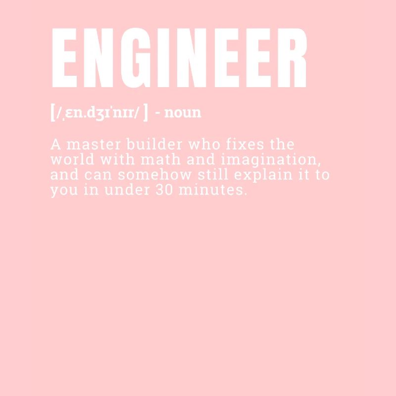 Funny Engineer Dictionary Definition Graphic Occup