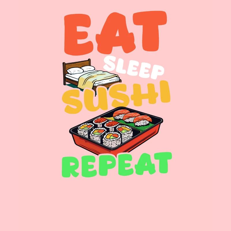 Sushi Roll Manger, Dormir, Sushi, Répéter