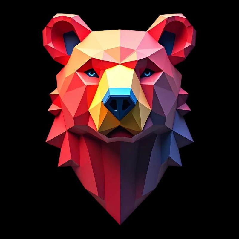 Bär Polygon Bären Tier Motiv Kunst Bär