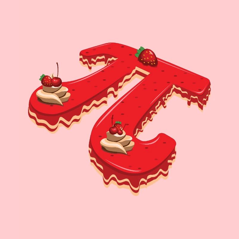 Pi Tag Kuchen Himbeere Erdbeere Design