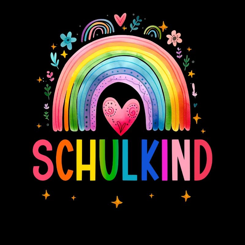 Schulkind 2025 Regenbogen Mädchen Einschulung 2025