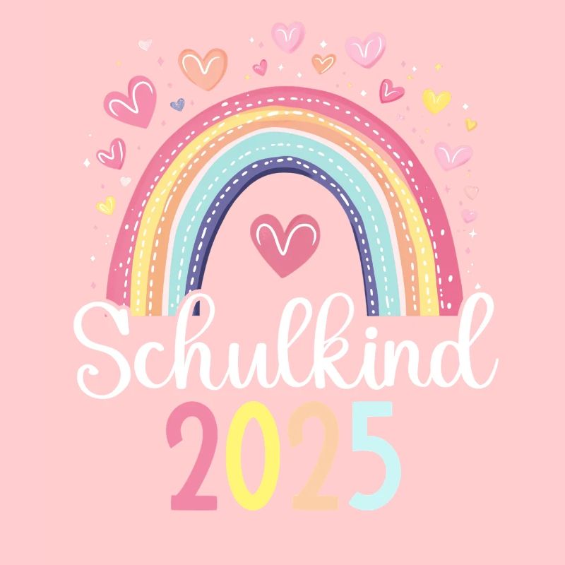 Schulkind 2025 Regenbogen Mädchen Einschulung 2025