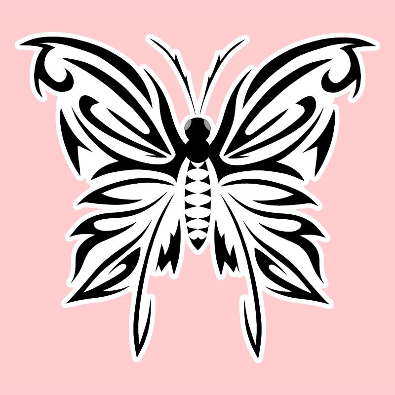 Papillon gothique version noir blanc