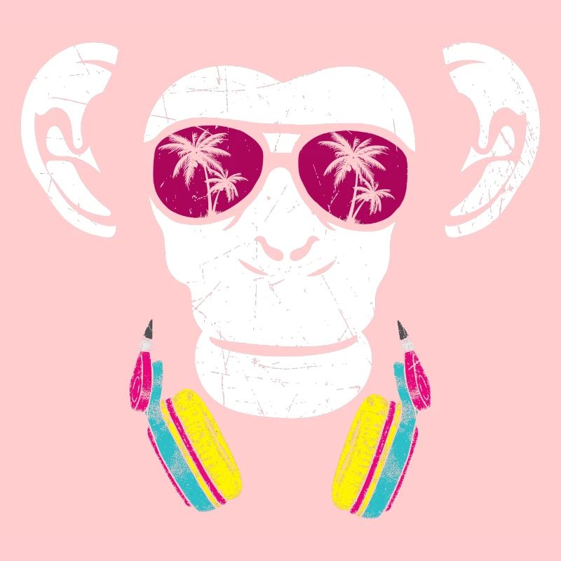 Monkey Cooler Affe DJ Kopfhörer Ausgehen Spaß Part