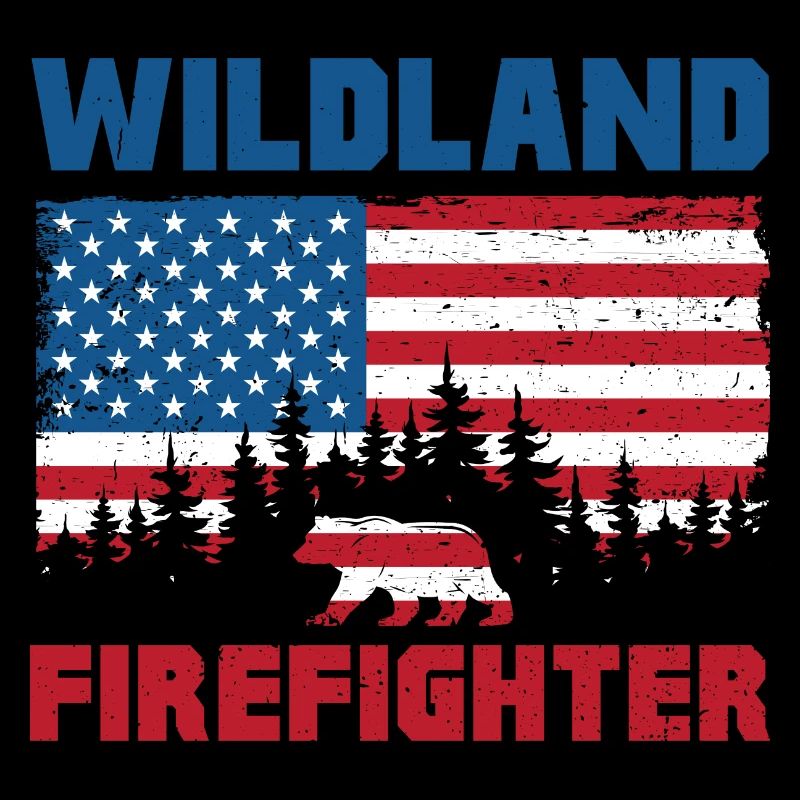 Drapeau des États-Unis Conception des pompiers forestiers