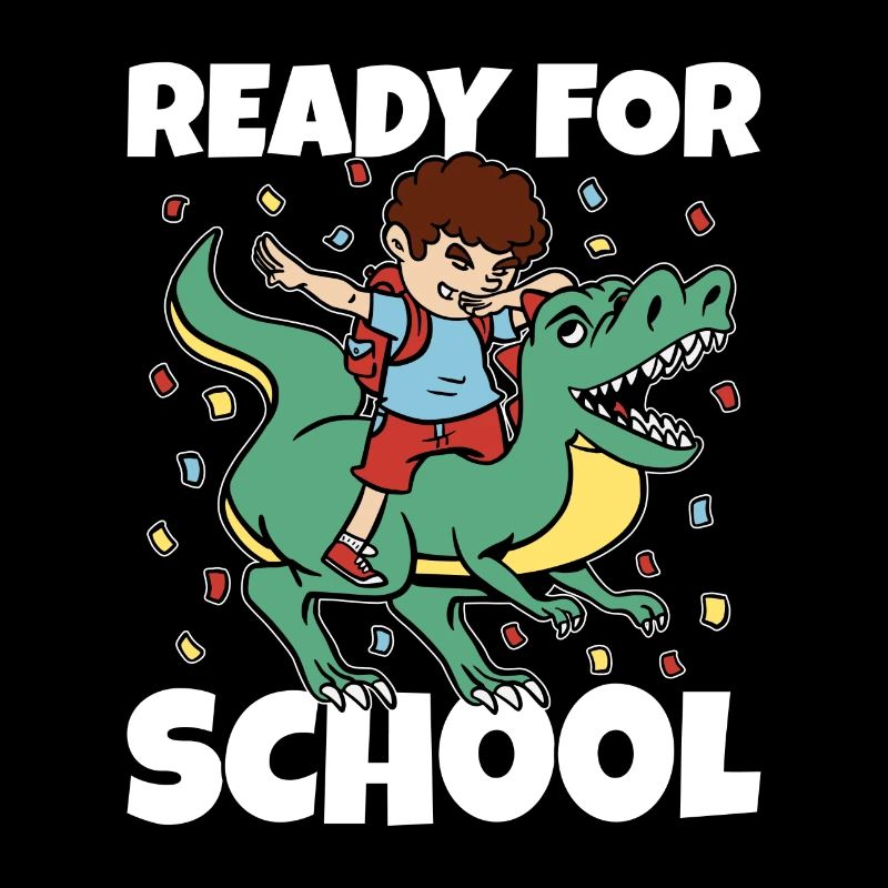 Einschulung 1. Klasse Dino T-Rex Dabbing Konfetti