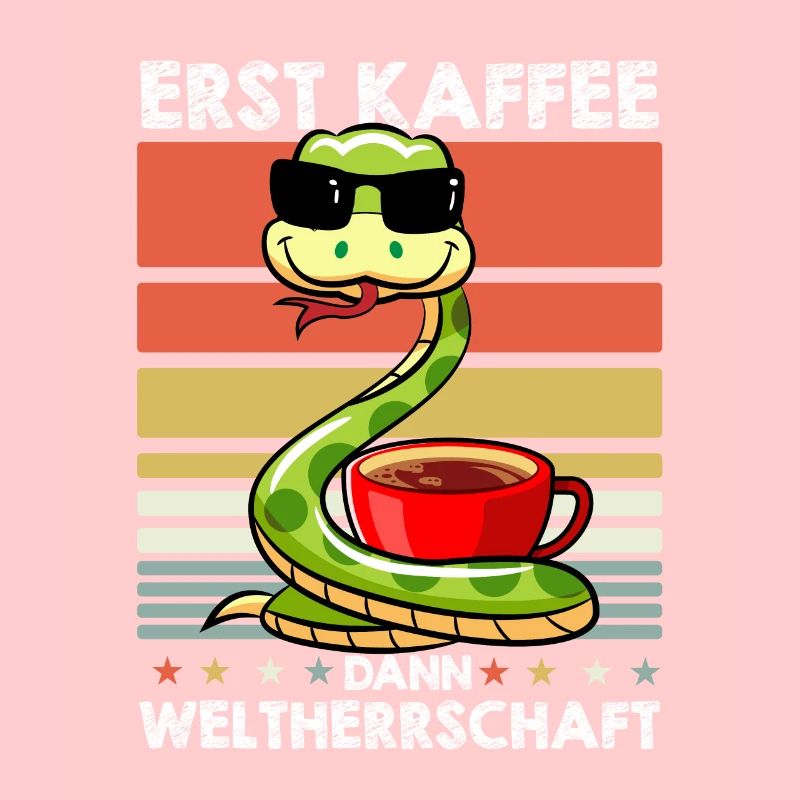 Schlange Sonnenbrille Kaffee