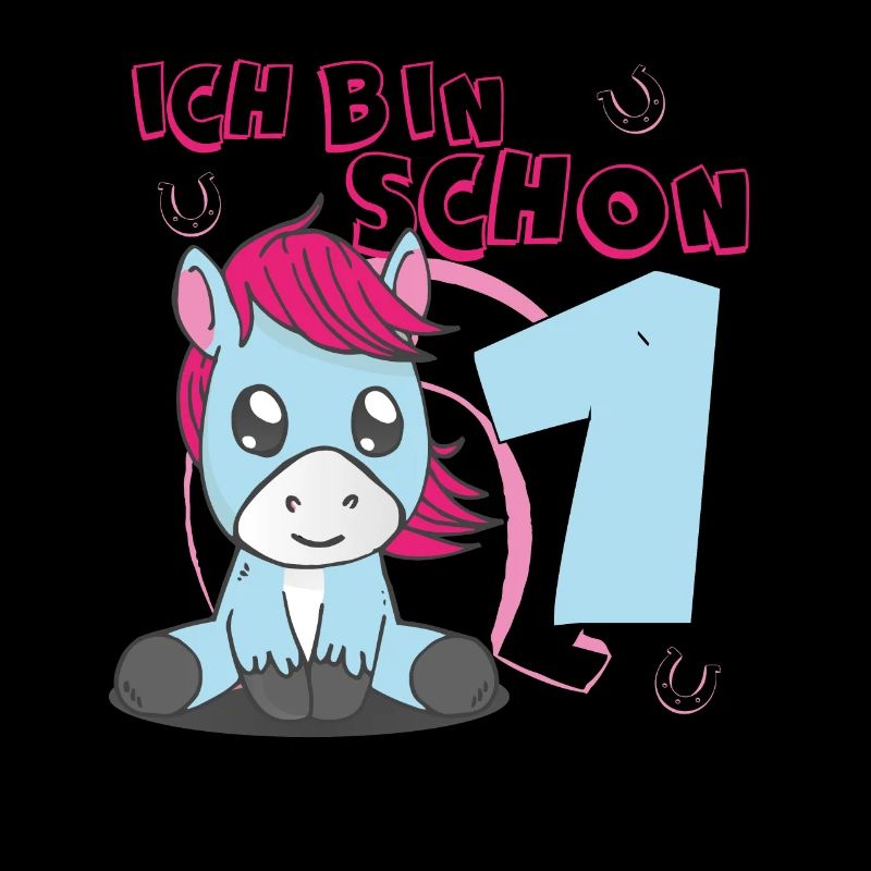 Ich bin 1 Geschenk Pony für Mädchen Geburtstag