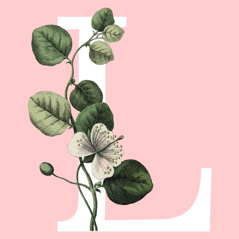Green Botanical Letter L