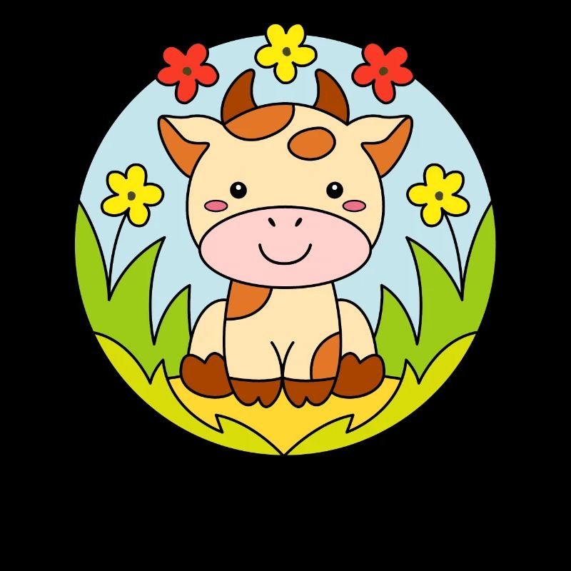 Fröhliche Kuh Kalb Kälbchen