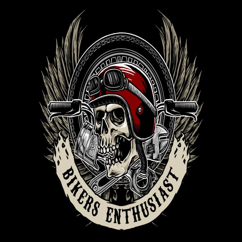 Schädel Biker shirt Skull Biker
