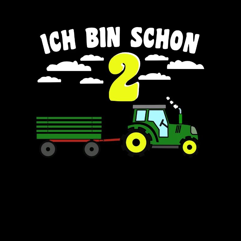 Kinder 2. Geburstag Traktor mit Hänger
