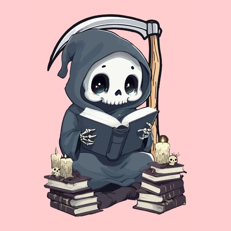 Grim Reaper Bookworm with Scythe