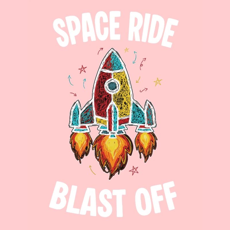 Space Rocket Retro Scribble Blast Off