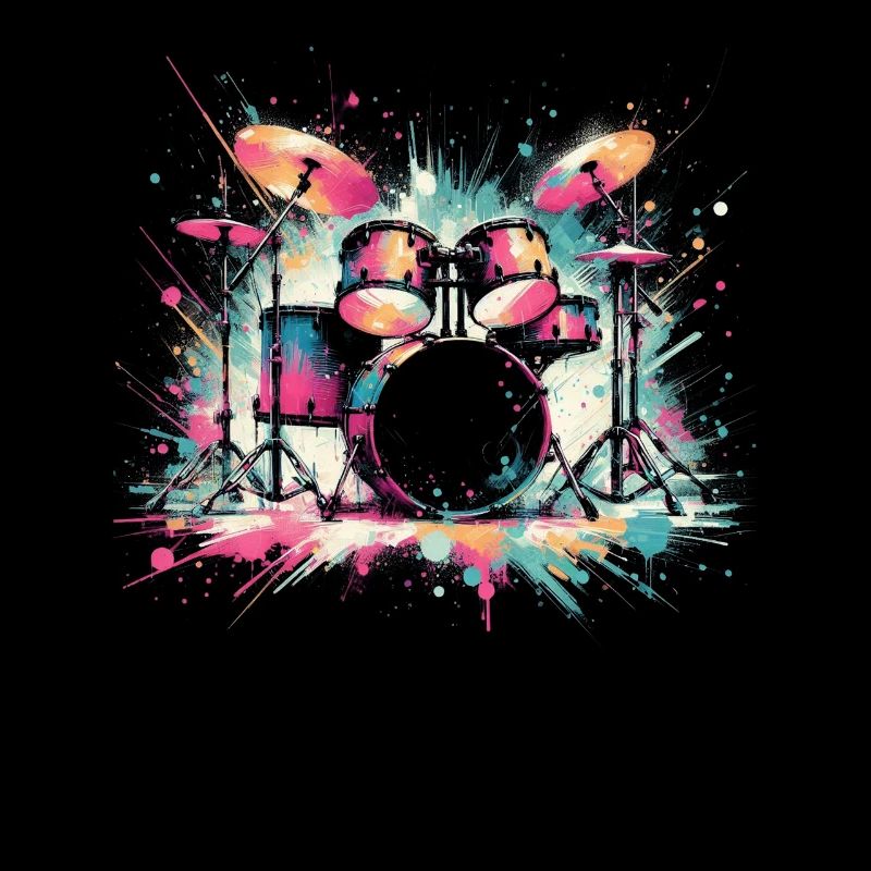 Buntes Abstraktes Drum Set Drummer Drumming