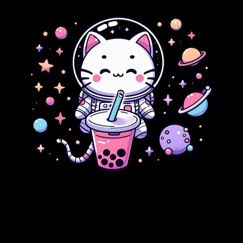 Thé à bulles Kawaii Cat Astronaut dans l’espace
